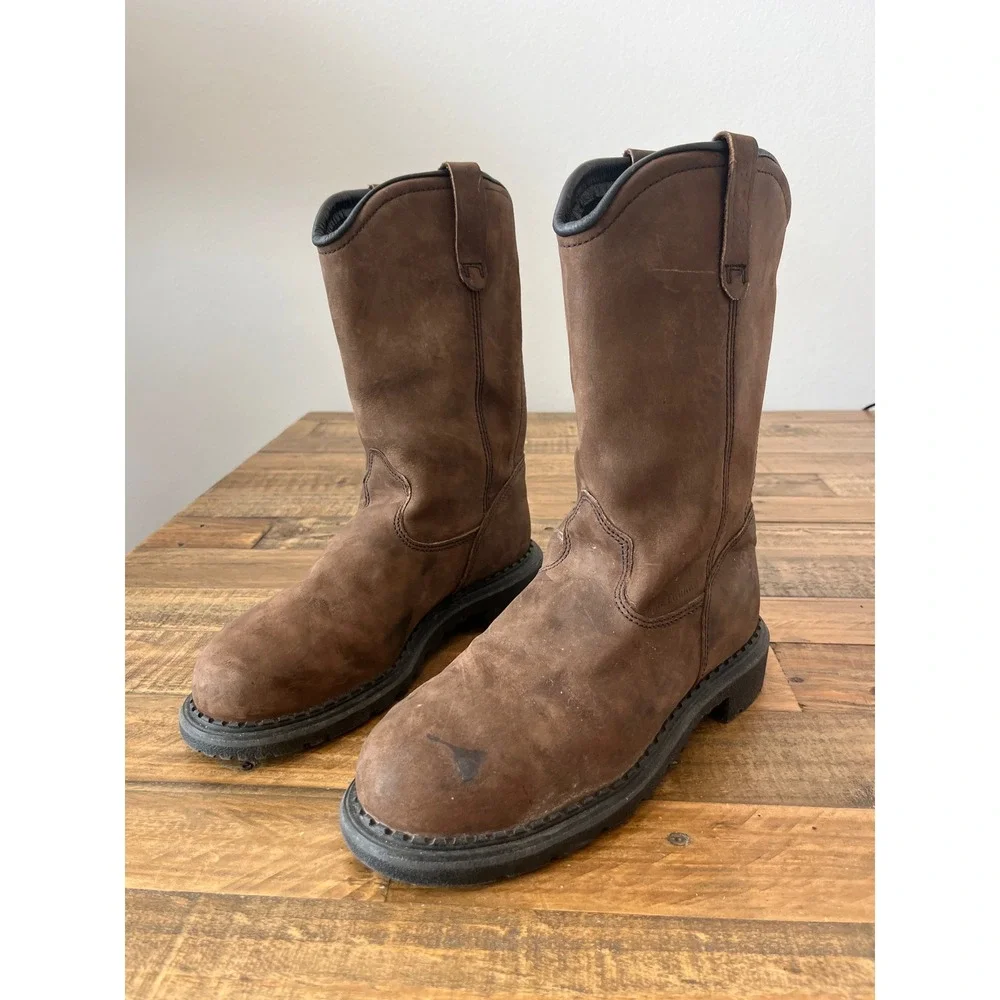 Red Wing 4436‎ Mens Waterproof Metatarsal Guard Pull On Work Boots Brown 7.5 D